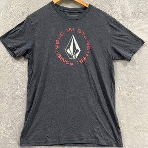 Vtg Graphic Volcom Stone Graphic T-Shirt Mens M Black Short Sleeve Pullover Tee